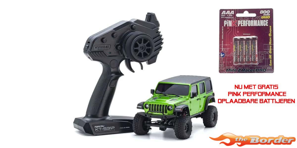 Kyosho Mini-Z 4x4 MX-01 Jeep Wrangler Unlimited Rubicon Green 32536GR Free Batt.