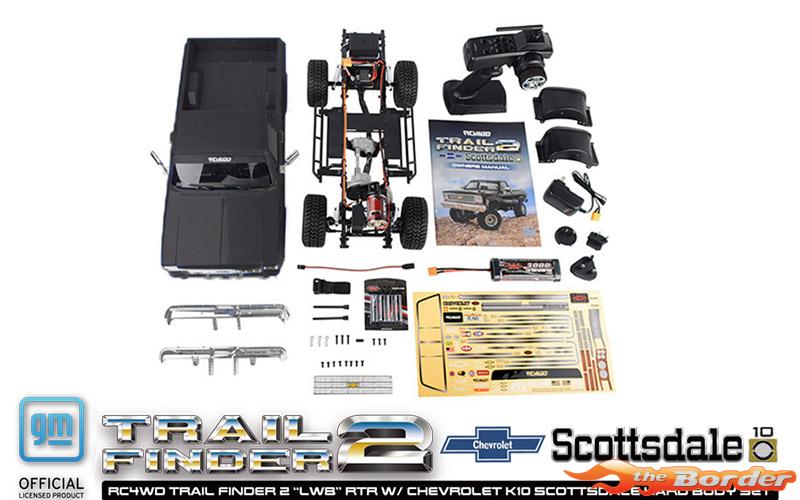 RC4WD Trail Finder 2 LWB RTR w/Chevrolet K10 Scottsdale Hard Bodyset (Black) RC4ZRTR0067 - Afbeelding 10
