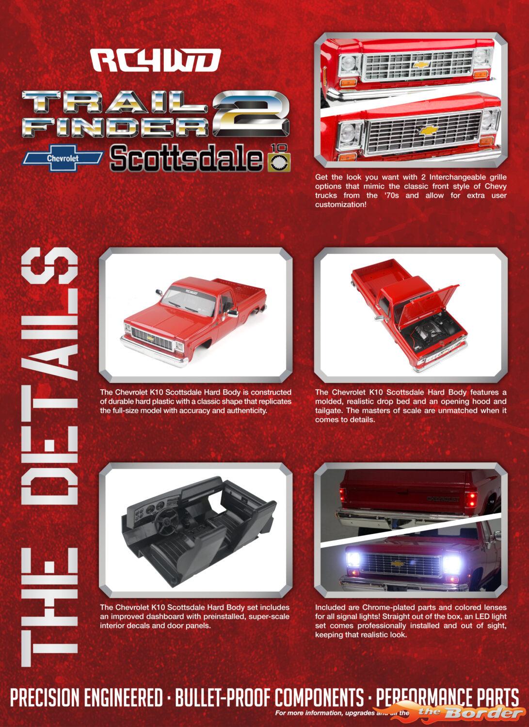 RC4WD Trail Finder 2 LWB RTR w/Chevrolet K10 Scottsdale Hard Bodyset (Red) RC4ZRTR0066