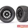Traxxas XRT Tires & wheels assembled glued Race Black Wheels, Gravix Belted Tires 7862