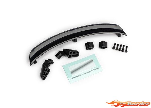Traxxas Mirrors, side, black (left & right)/ mirror retainers (2)/ spoiler (fits #10511 body) 10512