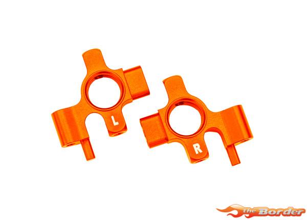 Traxxas Steering blocks, 6061-T6 aluminum (orange-anodized), left & right (4) 10537-ORNG