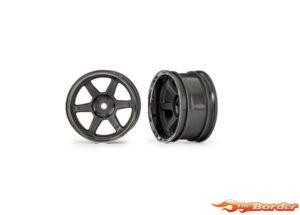 Traxxas Wheels, 1.9" six spoke (graphite gray) (wide, rear) (2) 10572