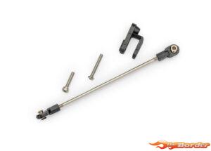 Traxxas Rudder pushrod, assembled/ servo horn/ 3x22mm BCS (stainless) (1)/ 3x15mm CS (stainless) (1) 10641