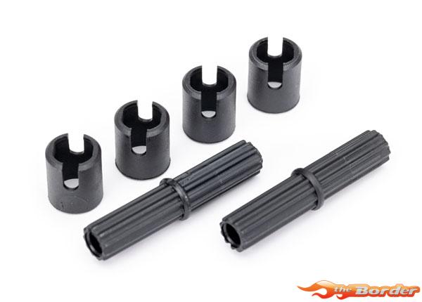 Traxxas Half shafts, center (external splined) (2)/ pin retainer (4) (plastic parts only) 8139