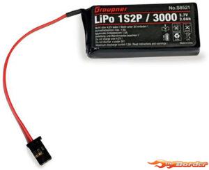 Graupner Transmitter Battery LiPo 1S2P/3000 Tx 3.7V For Mz-12 GRAS8521