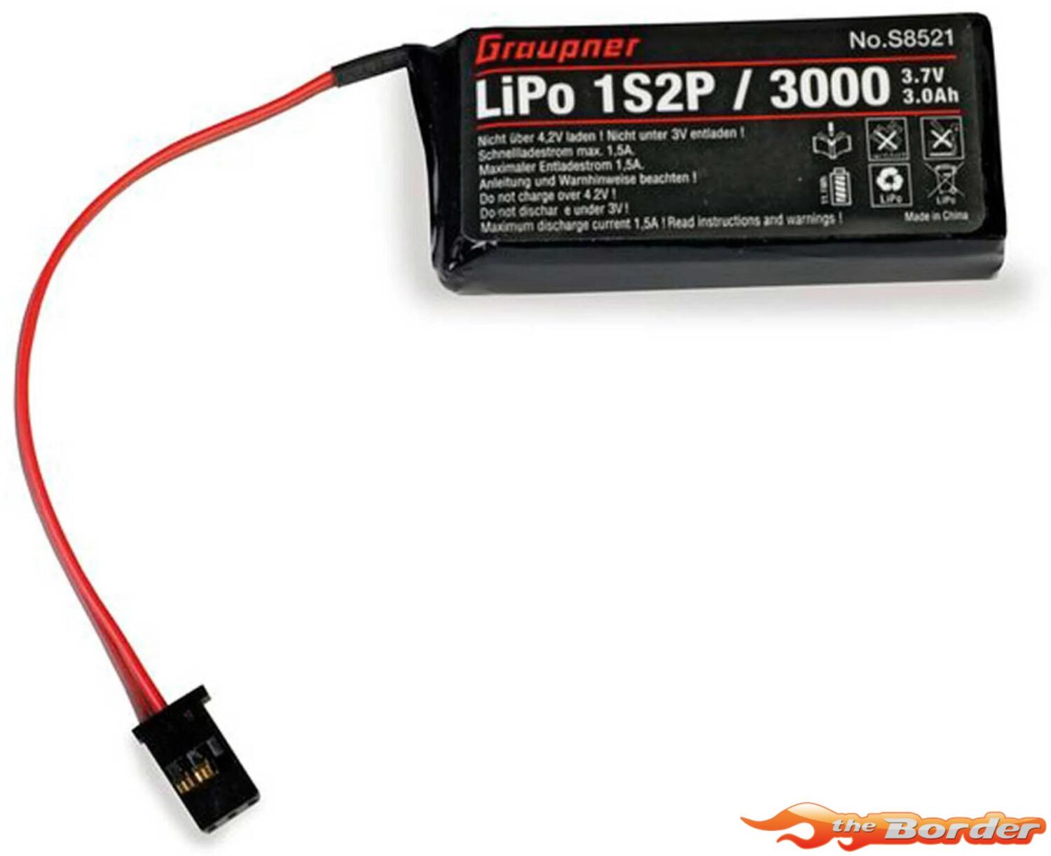 Graupner Transmitter Battery LiPo 1S2P/3000 Tx 3.7V For Mz-12 GRAS8521
