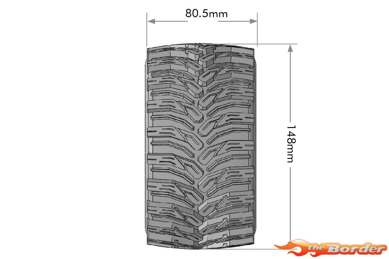 LouiseRC MFT MT-Cyclone 1/8 Monster Truck Tyres (Removable 17mm Hex, 0" & 1/2" Offset) LR-T3356SB - Afbeelding 6