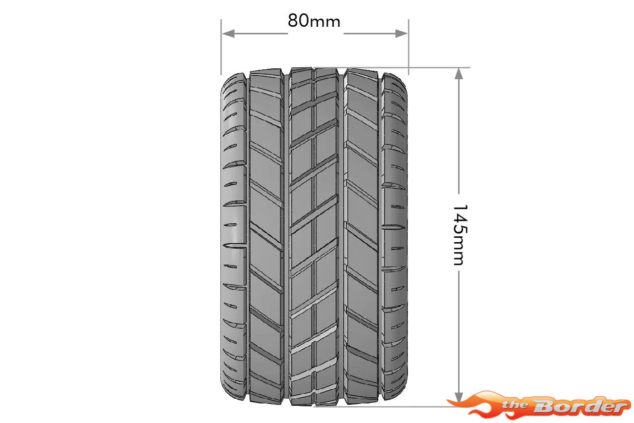 LouiseRC MFT MT-Rocket 1/8 Monster Truck Tyres (Removable 17mm Hex, 0" & 1/2" Offset) LR-T3353SB - Afbeelding 6