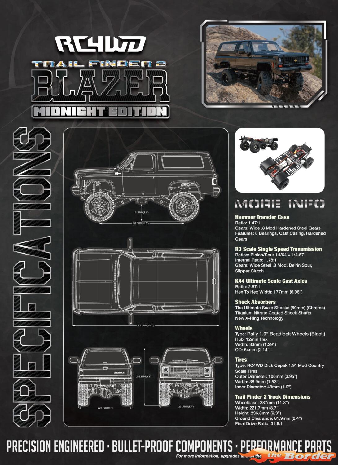 RC4WD Trail Finder 2 LWB RTR w/Chevrolet Blazer Hard Bodyset (Midnight Edition) RC4ZRTR0068 - Afbeelding 11