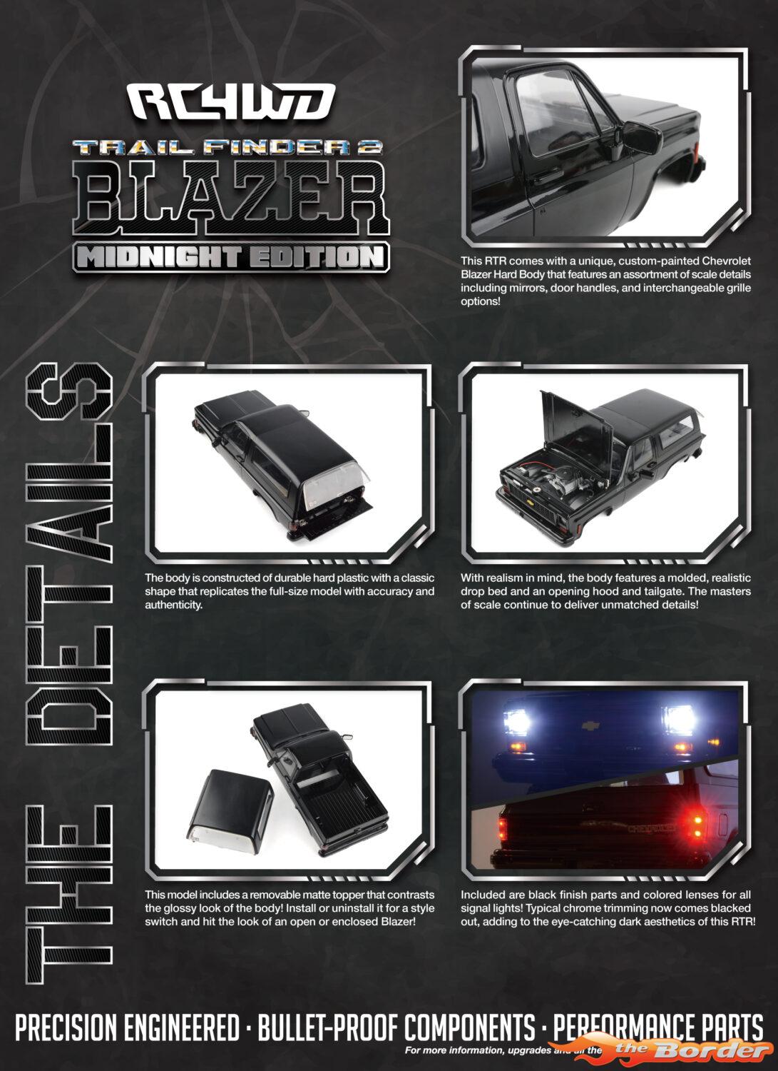 RC4WD Trail Finder 2 LWB RTR w/Chevrolet Blazer Hard Bodyset (Midnight Edition) RC4ZRTR0068 - Afbeelding 12