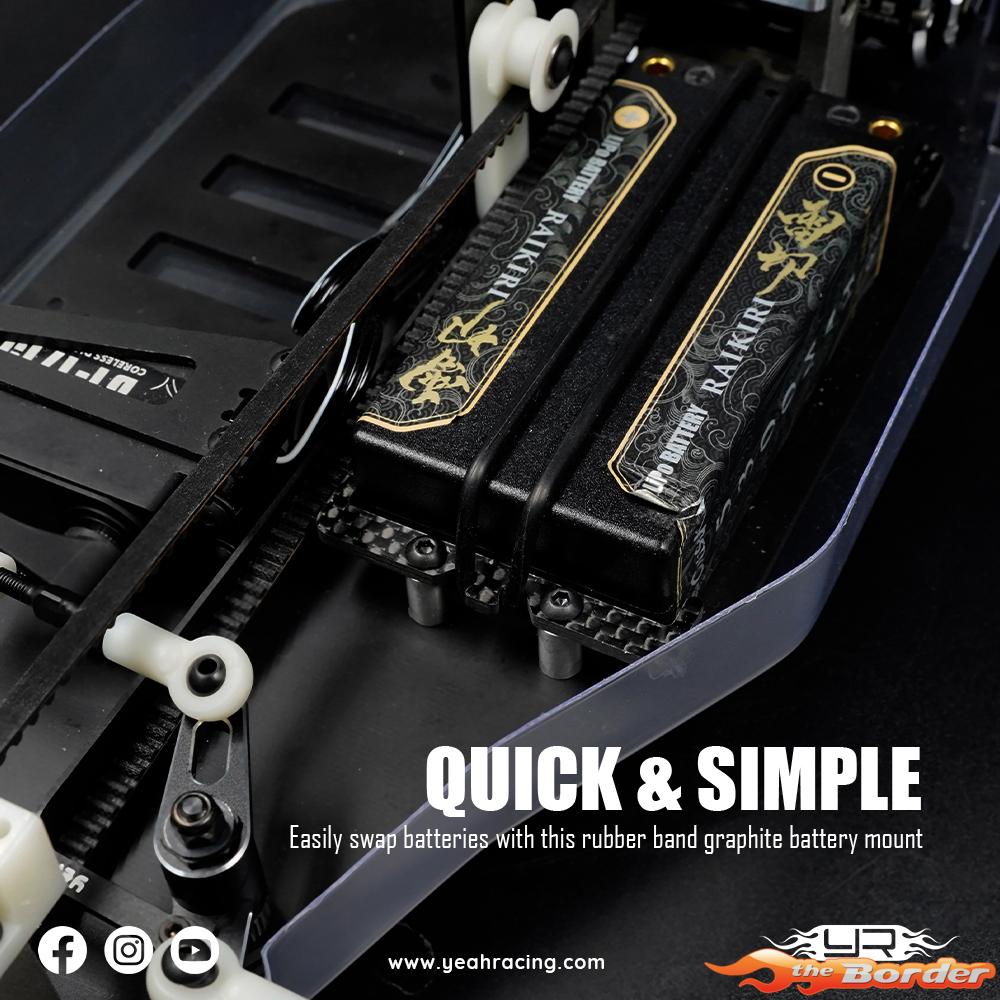Yeah Racing Alu & Carbon Essential Conversion Kit Black for Yokomo 870C Super Dog Fighter YZ10 2023 YKDF-S01BK - Afbeelding 4