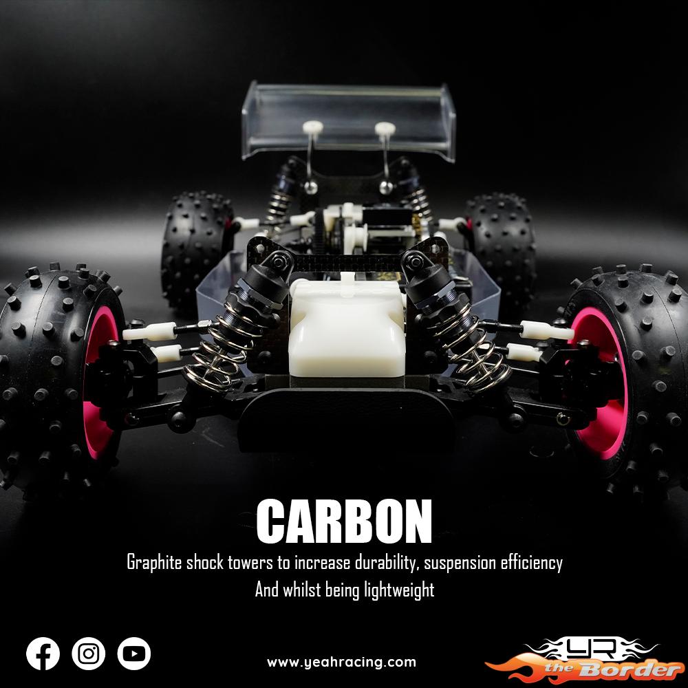Yeah Racing Alu & Carbon Essential Conversion Kit Black for Yokomo 870C Super Dog Fighter YZ10 2023 YKDF-S01BK - Afbeelding 6