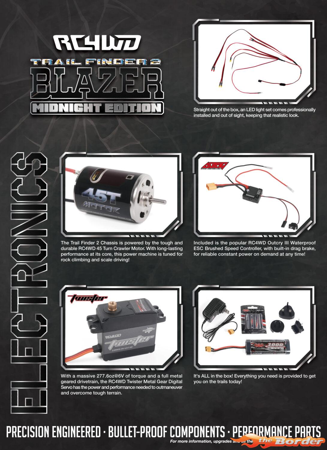 RC4WD Trail Finder 2 LWB RTR w/Chevrolet Blazer Hard Bodyset (Midnight Edition) RC4ZRTR0068 - Afbeelding 13