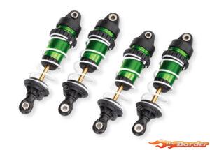 Traxxas Shocks, GTR long, green-anodized, PTFE-coated bodies with TiN shafts (assembled with springs) (4) 10765-GRN
