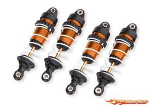 Traxxas Shocks, GTR long, orange-anodized, PTFE-coated bodies with TiN shafts (assembled with springs) (4) 10765-ORNG