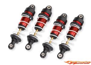 Traxxas Shocks, GTR long, red-anodized, PTFE-coated bodies with TiN shafts (assembled with springs) (4) 10765-RED