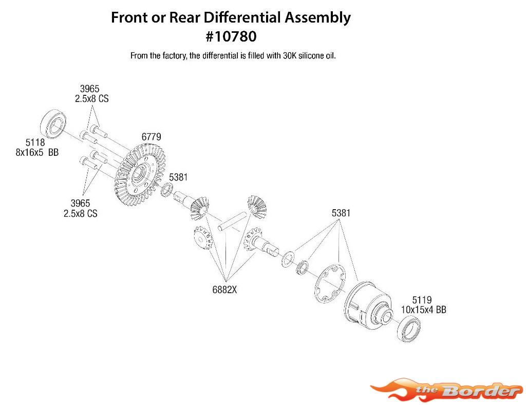 Traxxas Differential assembly (bevel gear), front or rear, complete (fits Mini Maxx/XRT) 10780 - Afbeelding 3