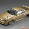 KillerBody Nissan Skyline R34 195mm Pre-Painted Gold Body for 1/10 48645 - Afbeelding 6