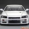 KillerBody Nissan Skyline R34 195mm Pre-Painted Pearl White Body for 1/10 48644 - Afbeelding 3