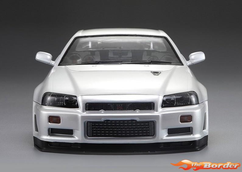 KillerBody Nissan Skyline R34 195mm Pre-Painted Pearl White Body for 1/10 48644 - Afbeelding 3