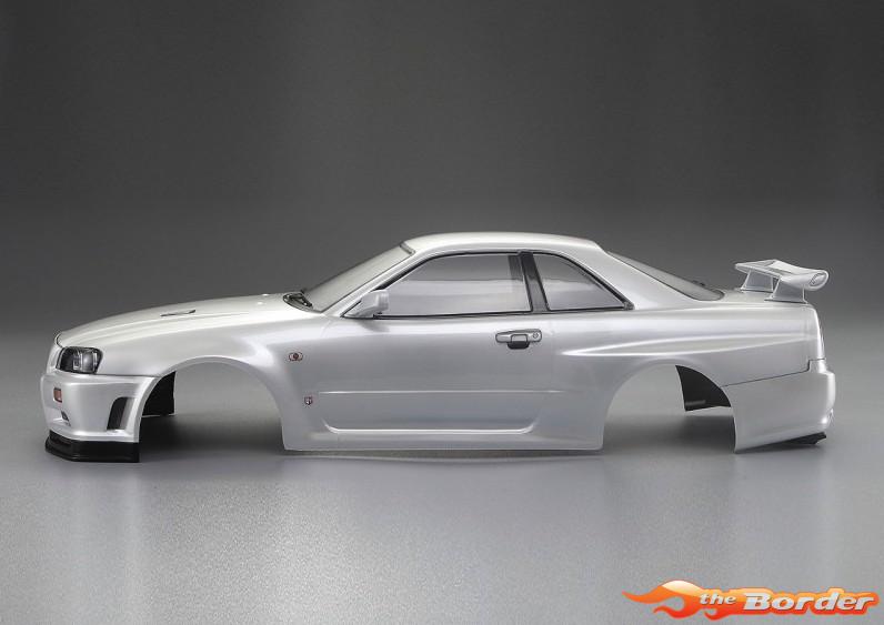 KillerBody Nissan Skyline R34 195mm Pre-Painted Pearl White Body for 1/10 48644 - Afbeelding 5
