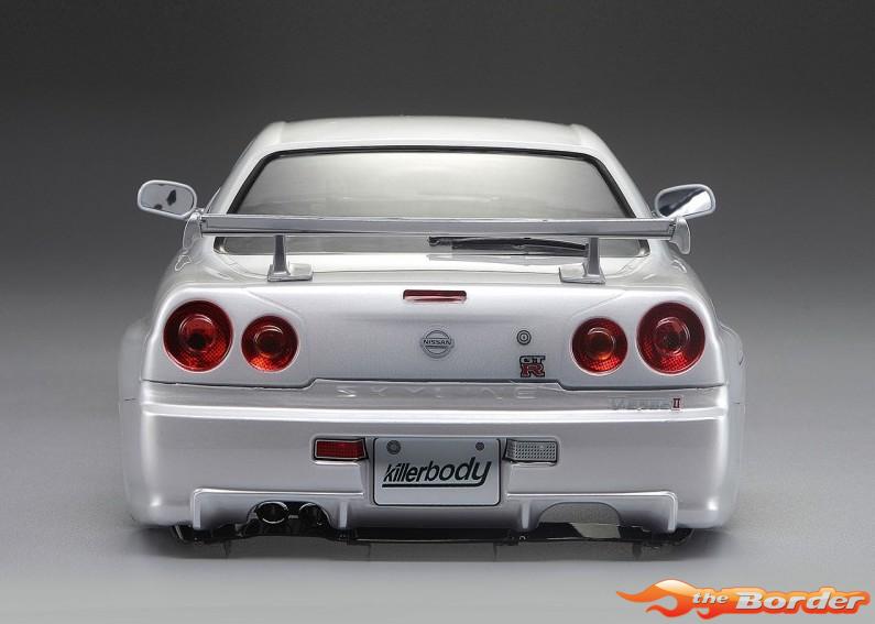 KillerBody Nissan Skyline R34 195mm Pre-Painted Pearl White Body for 1/10 48644 - Afbeelding 4
