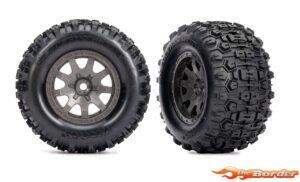 Traxxas Tires for Mini Maxx (Gray wheels, Sledgehammer tires) (Front) (2) 10771-GRAY