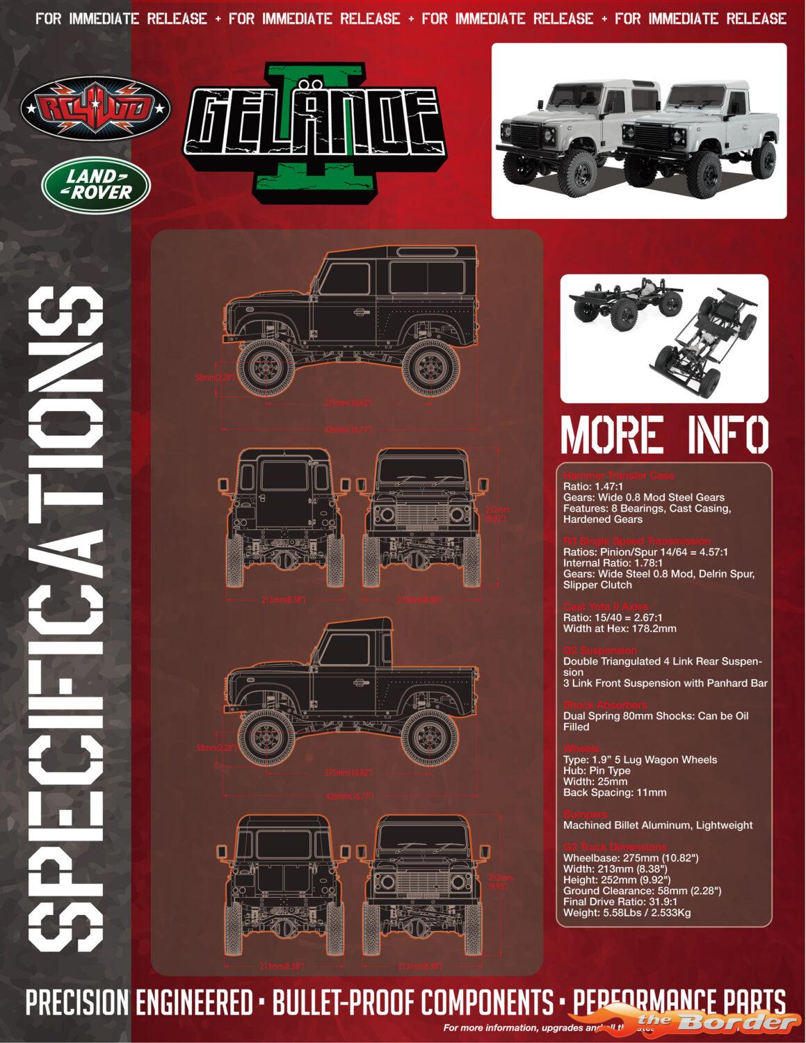 RC4WD Gelande II Kit w/2015 LandRover Defender D90 Hard Body Set RC4ZK0064 - Afbeelding 5