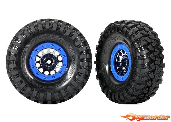 Traxxas Tires & wheels, assembled blue beadlock Canyon Trail 8182A