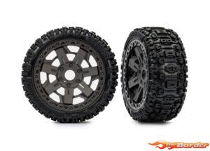 Traxxas Tires & wheels, Glued (3.0" Gray wheels, Sledgehammer Tires) (2) 9073