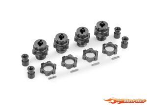 Traxxas Wheel Hubs Splined 17mm, short (gray-anodized) with Wheel Nuts (4) (for 9080 kit) 9086-GRAY