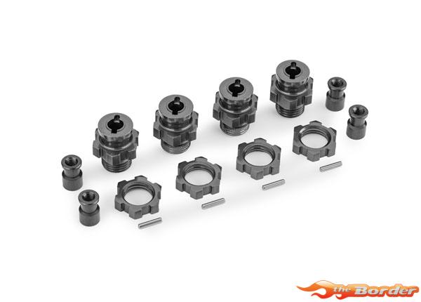 Traxxas Wheel Hubs Splined 17mm, short (gray-anodized) with Wheel Nuts (4) (for 9080 kit) 9086-GRAY