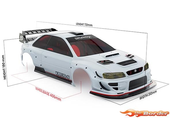 BittyDesign KANJO-S 1/7 Clear body for ARRMA Infraction/Limitless Pre-Cut 1.5mm BD-AR7F-KJS