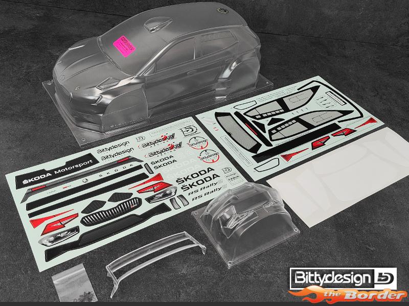 BittyDesign SKODA Fabia RS Rally2 Clear Body 1/10 Rally 190mm 1.2mm BD-RX-190FRS2H - Afbeelding 9