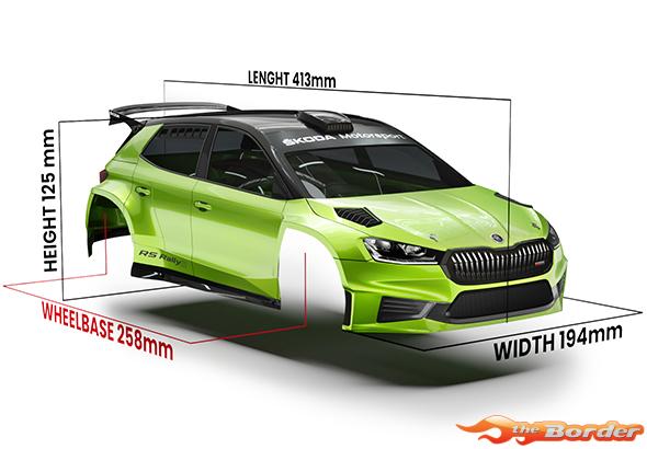 BittyDesign SKODA Fabia RS Rally2 Clear Body 1/10 Rally 190mm 1.2mm BD-RX-190FRS2H - Afbeelding 4