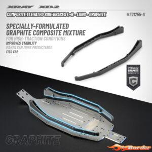 XRAY Composite Elevated Side Braces L+R - Long - Graphite 321255-G