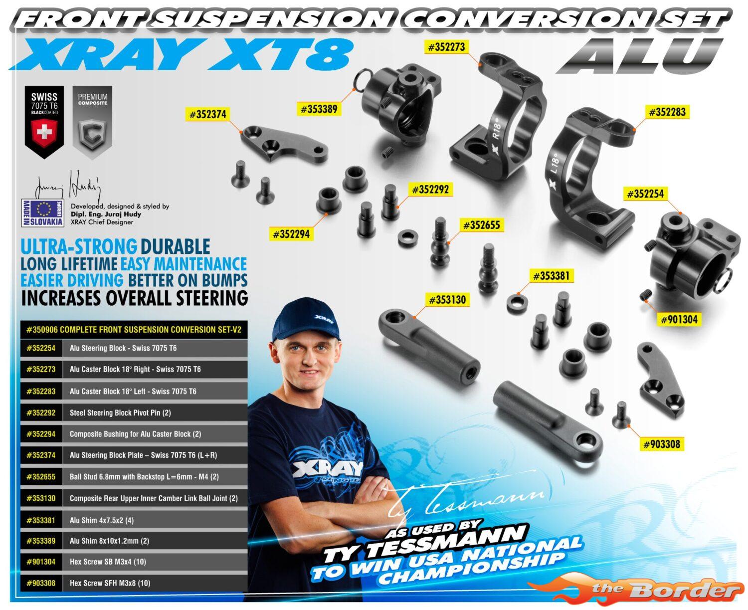 XRAY XT8 Alu Front Suspension Conversion Set V2 350906 - Afbeelding 3
