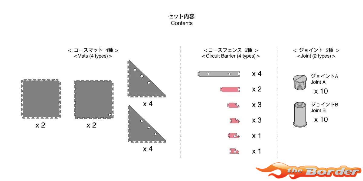Kyosho Mini-Z Grand Prix Circuit50 Corner Set 45 Degre (12) 87053-03B - Afbeelding 3