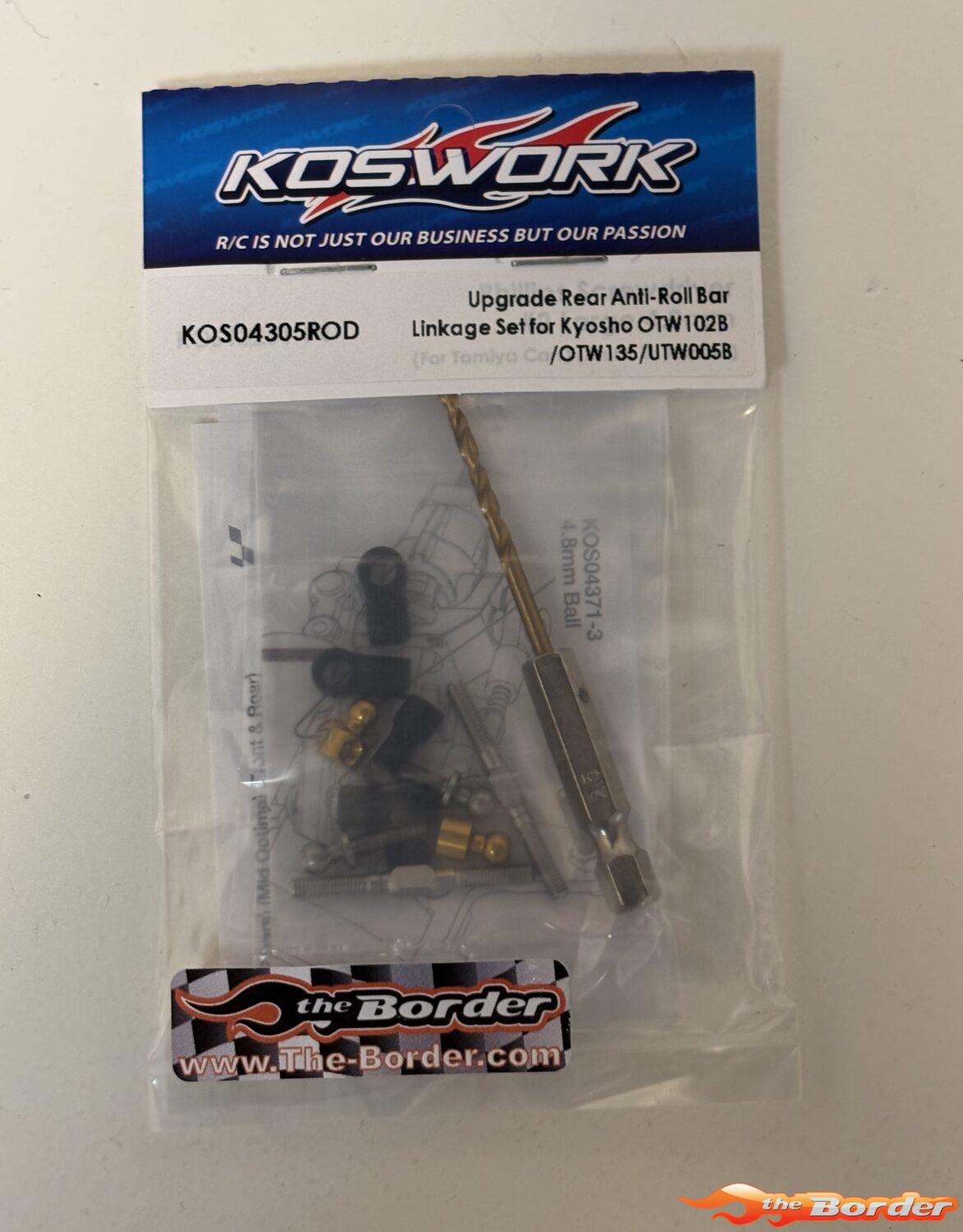 Koswork Upgrade Rear Anti-Roll Bar Linkage Set for Kyosho OTW102B/OTW135/UTW005B KOS04305ROD