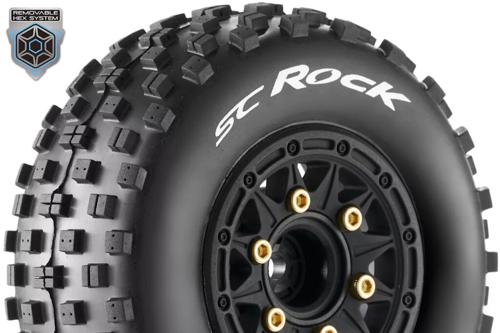 LouiseRC SC-Rock Traxxas Slash Tires - Removable Hex (12mm, 14mm, 17mm) (F/R) LR-T3229SB