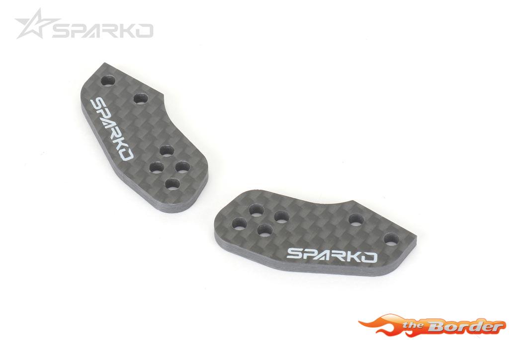 Sparko F8 Carbon Fiber Steering Knuckle Plate 4 holes 3.0mm (2) SPKF83016OP