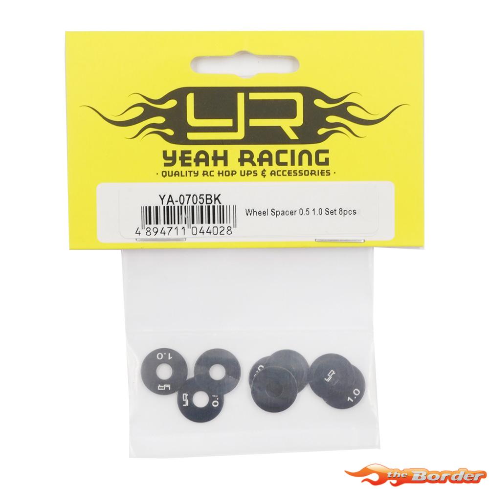 Yeah Racing Alu Wheel Spacer 0.5 & 1.0mm (8 pcs) Black YA-0705BK - Afbeelding 3