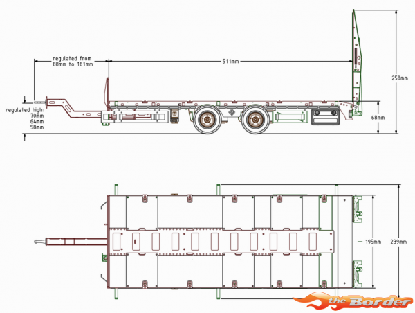 FM Electric Tandem Dieplader voor Zwaartransport (Bouwdoos) 1/14 - Afbeelding 5