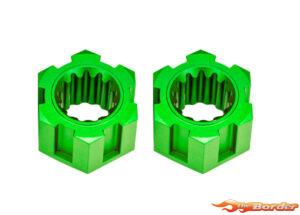 Traxxas Wheel Hubs, Hex, Front (6061-T6 Aluminum, Green-Anodized) (2) 10954-GRN
