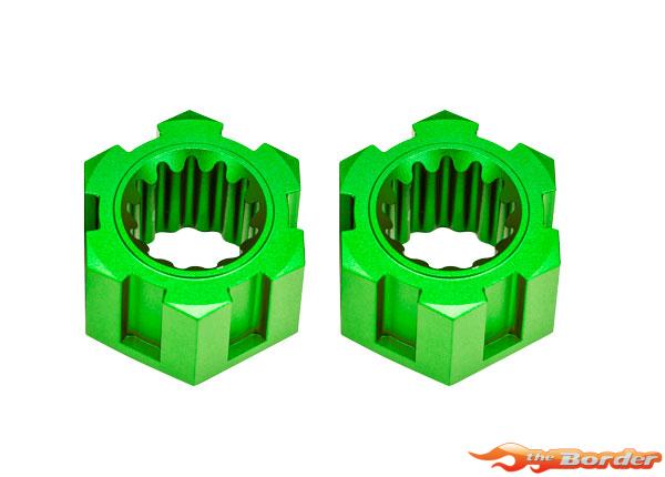 Traxxas Wheel Hubs, Hex, Front (6061-T6 Aluminum, Green-Anodized) (2) 10954-GRN
