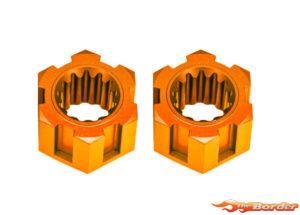 Traxxas Wheel Hubs, Hex, Front (6061-T6 Aluminum, Orange-Anodized) (2) 10954-ORNG
