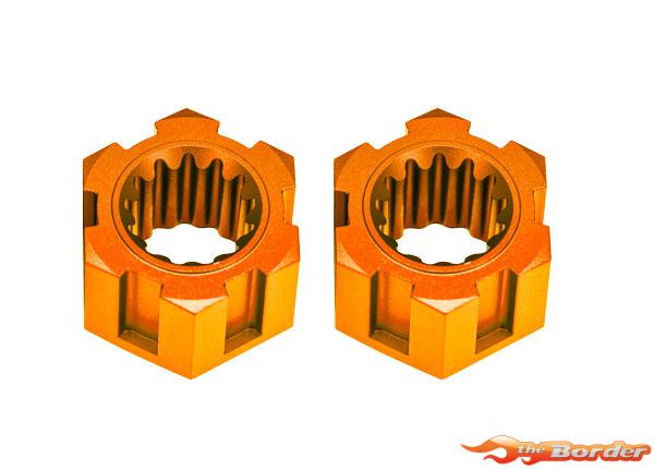 Traxxas Wheel Hubs, Hex, Front (6061-T6 Aluminum, Orange-Anodized) (2) 10954-ORNG