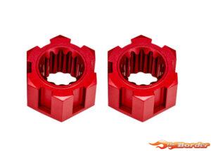 Traxxas Wheel Hubs, Hex, Front (6061-T6 Aluminum, Red-Anodized) (2) 10954-RED