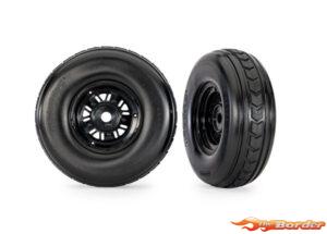 Traxxas Tires & Wheels, Assembled, Glued (Pro Scale Sand Car Black Wheels, Dual Profile Tires (3.2" Outer, 4.9" Inner), Foam Inserts) (Front) (1 Left, 1 Right) 10972